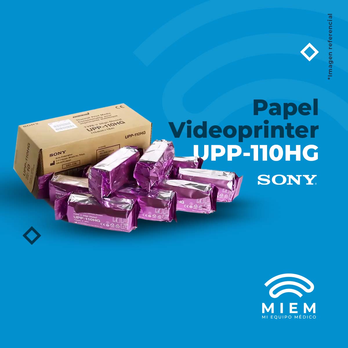 Caja De 10 Rollos Papel Sony Upp-110 Hg Para Video Printer 